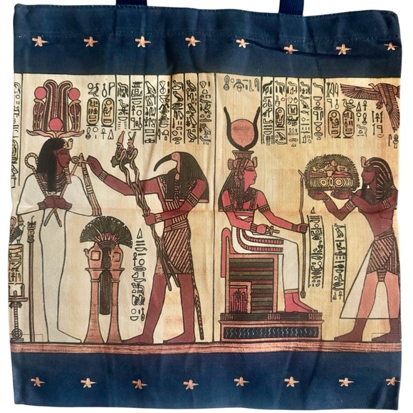 🆕 Hieroglyphic Pharaonic Tote Bag - - Made In Egypt - Picture 4 of 5